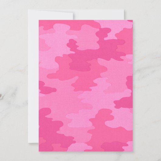 Black Ribbon Pink Camouflage Afstuderen Invite Kaart (Achterkant)
