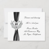 Black Ribbon Silver Swans Reception Kaart (Voorkant)