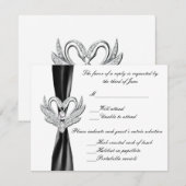 Black Ribbon Silver Swans Response Kaart (Voorkant / Achterkant)