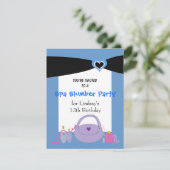 Black Ribbon Spa Birthday Party Invitation Kaart (Staand voorkant)