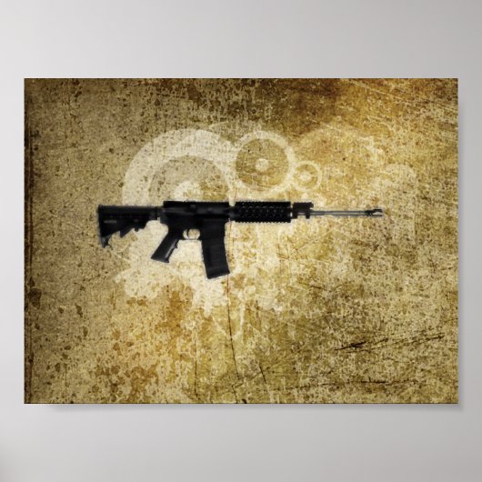 Black Rifle AR-15 van Phil's Art Online Poster (Voorkant)