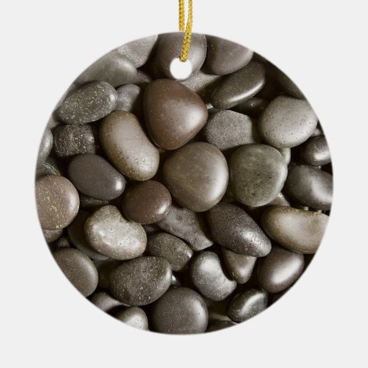 Black River Rock Natuur Zen Pebble Keramisch Ornament (Voorkant)