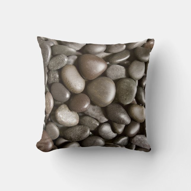 Black River Rock Natuur Zen Pebble Kussen (Voorkant)