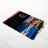 Black RN Asclepius Afstuderen Fotoaankondiging Folie Uitnodiging (Gedraaid)