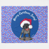 Black Roan Brittany Fleece Blanket (Voorkant (Horizontaal))