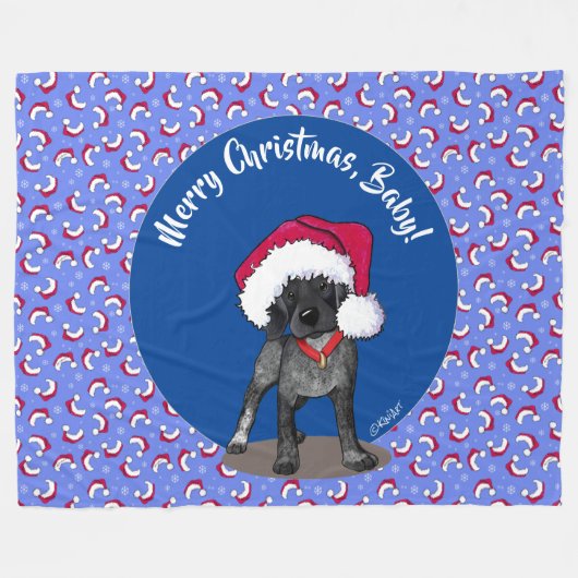 Black Roan Brittany Fleece Blanket Deken (Voorkant (Horizontaal))