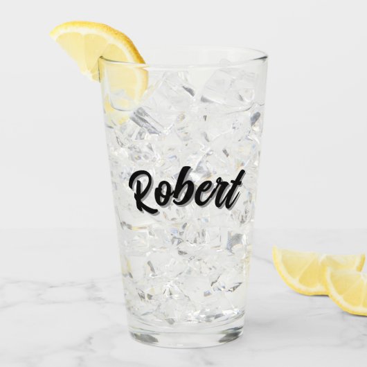 Black Robert Naam Met Schaduw, Glas (Voorkant ijs)