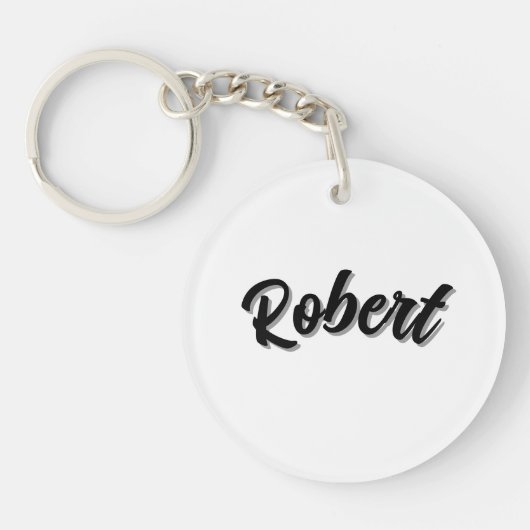 Black Robert Naam Met Schaduw, Sleutelhanger (Voorkant)