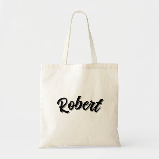 Black Robert Naam Met Schaduw, Tote Bag (Voorkant)
