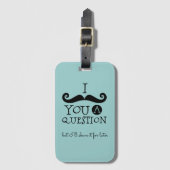 Black Robin Egg Blue Mustache Humor Bagagelabel (Voorkant (verticaal))