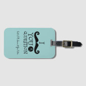 Black Robin Egg Blue Mustache Humor Bagagelabel (Voorkant (horizontaal))