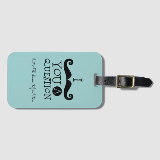 Black Robin Egg Blue Mustache Humor Bagagelabel (Voorkant (horizontaal))