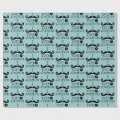 Black Robin Egg Blue Mustache Humor Cadeaupapier (Vlak)