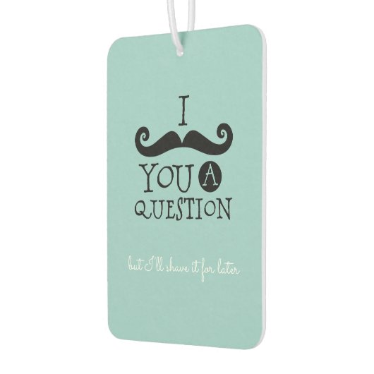 Black Robin Egg Blue Mustache Humor Luchtverfrisser (Links)