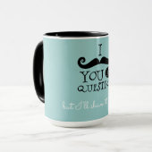 Black Robin Egg Blue Mustache Humor Mok (Voorkant links)