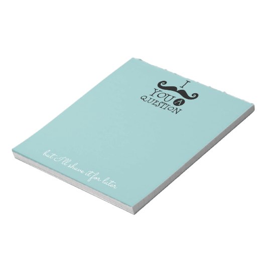 Black Robin Egg Blue Mustache Humor Notitieblok (Linkerzijde)