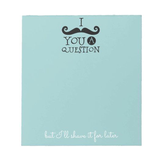 Black Robin Egg Blue Mustache Humor Notitieblok (Voorkant)