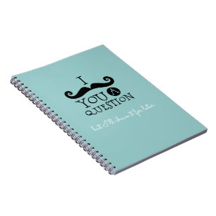 Black Robin Egg Blue Mustache Humor Notitieboek