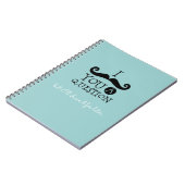 Black Robin Egg Blue Mustache Humor Notitieboek (Linkerzijde)