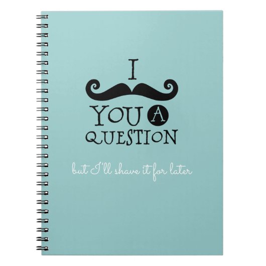 Black Robin Egg Blue Mustache Humor Notitieboek (Voorkant)