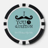 Black Robin Egg Blue Mustache Humor Poker Chips (Voorkant)