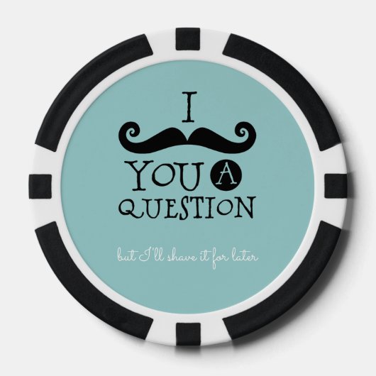 Black Robin Egg Blue Mustache Humor Poker Chips (Voorkant)