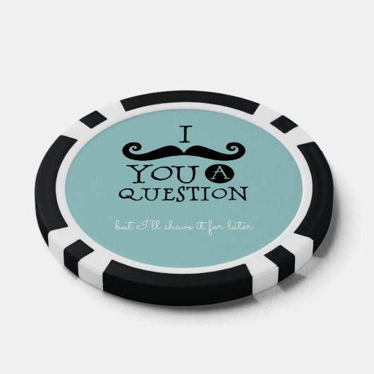 Black Robin Egg Blue Mustache Humor Poker Chips (Enkel)