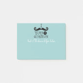 Black Robin Egg Blue Mustache Humor Post-it® Notes (Voorkant)