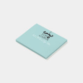 Black Robin Egg Blue Mustache Humor Post-it® Notes (Schuin)