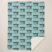 Black Robin Egg Blue Mustache Humor Sherpa Deken (Voorkant)