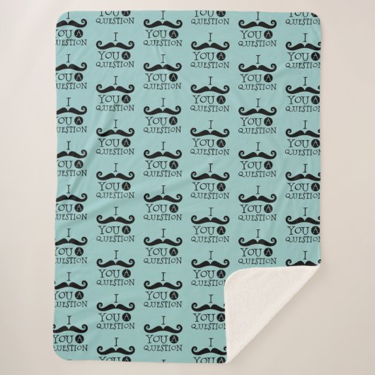 Black Robin Egg Blue Mustache Humor Sherpa Deken (Voorkant)