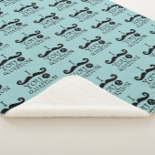 Black Robin Egg Blue Mustache Humor Sherpa Deken (3/4)