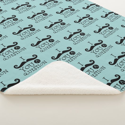 Black Robin Egg Blue Mustache Humor Sherpa Deken (3/4)