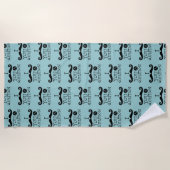 Black Robin Egg Blue Mustache Humor Strandlaken (Voorkant)