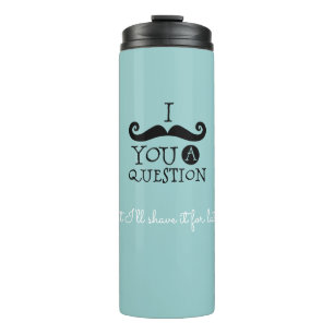 Black Robin Egg Blue Mustache Humor Thermosbeker