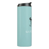 Black Robin Egg Blue Mustache Humor Thermosbeker (Gedraaid links)