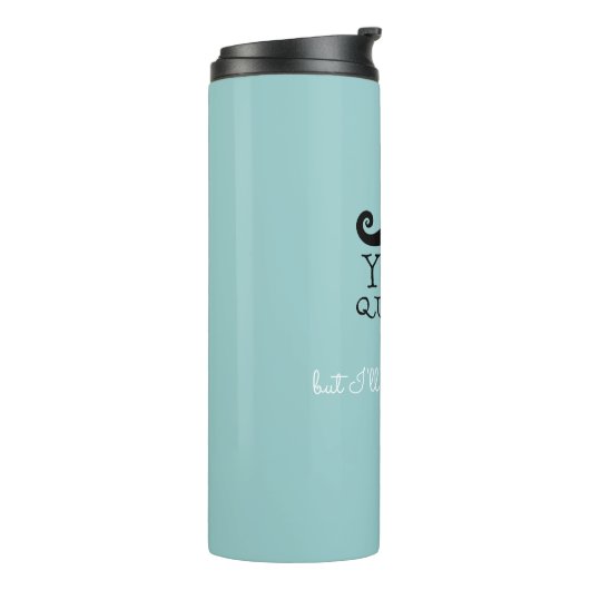 Black Robin Egg Blue Mustache Humor Thermosbeker (Gedraaid links)