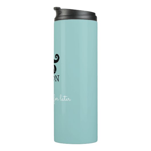 Black Robin Egg Blue Mustache Humor Thermosbeker (Geroteerd rechts)