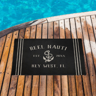 Black   Robuuste anchor Persoonlijke naam boot Deurmat