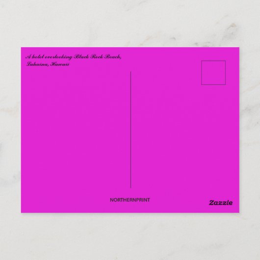 Black Rock Beach Lahaina Hawaii Briefkaart (Achterkant)
