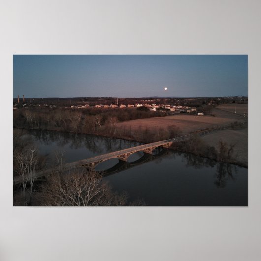 Black Rock Bridge Full Moon Poster (Voorkant)