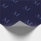 Black Rock Deep Blue Classical Unique Monogram Cadeaupapier (Hoek)