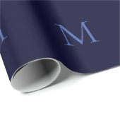 Black Rock Deep Blue Classical Unique Monogram Cadeaupapier (Rol Hoek)