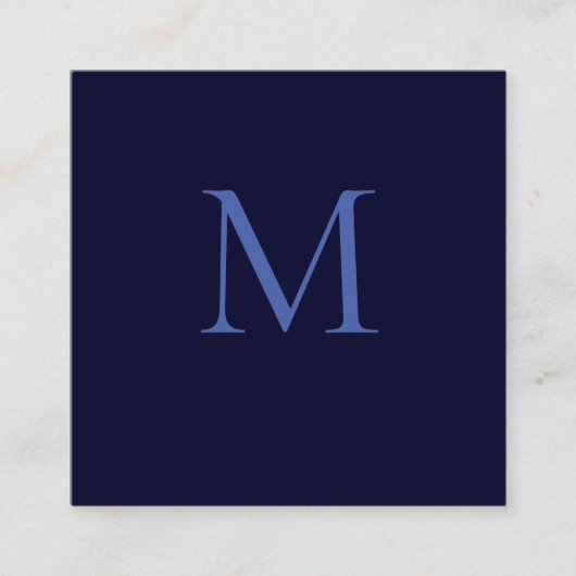 Black Rock Deep Blue Classical Unique Monogram Informatiekaartje (Voorkant)