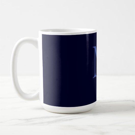 Black Rock Deep Blue Classical Unique Monogram Koffiemok (Links)
