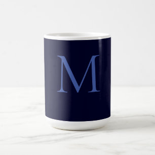 Black Rock Diepblauw Klassiek Uniek Monogram Koffiemok