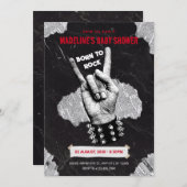 Black Rock metal baby shower Kaart (Voorkant / Achterkant)