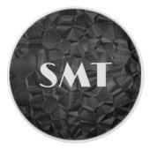 Black Rock Texture Monogram Keramische Knop (Voorkant)
