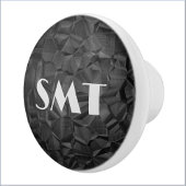 Black Rock Texture Monogram Keramische Knop