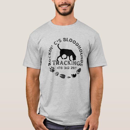 Black Rockin C Bloodhound Grey T-Shirt (Voorkant)
